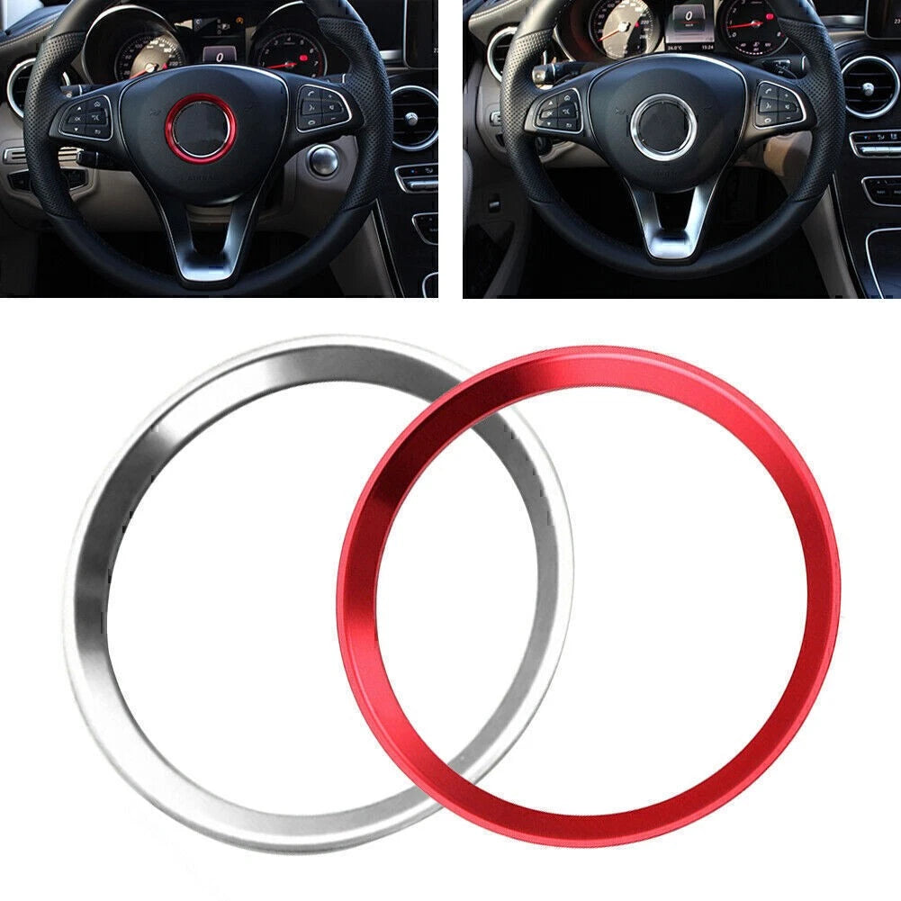 Steering Wheel Center Decor Ring Logo Trim For Mercedes Benz C E CLA GLA Red US