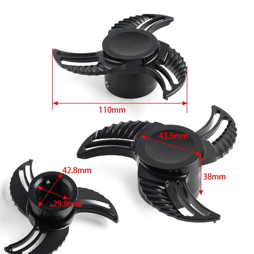 Spun Blade Spinning Front Axle Cap Nut Covers For Harley Softail Dyna Pair Gold