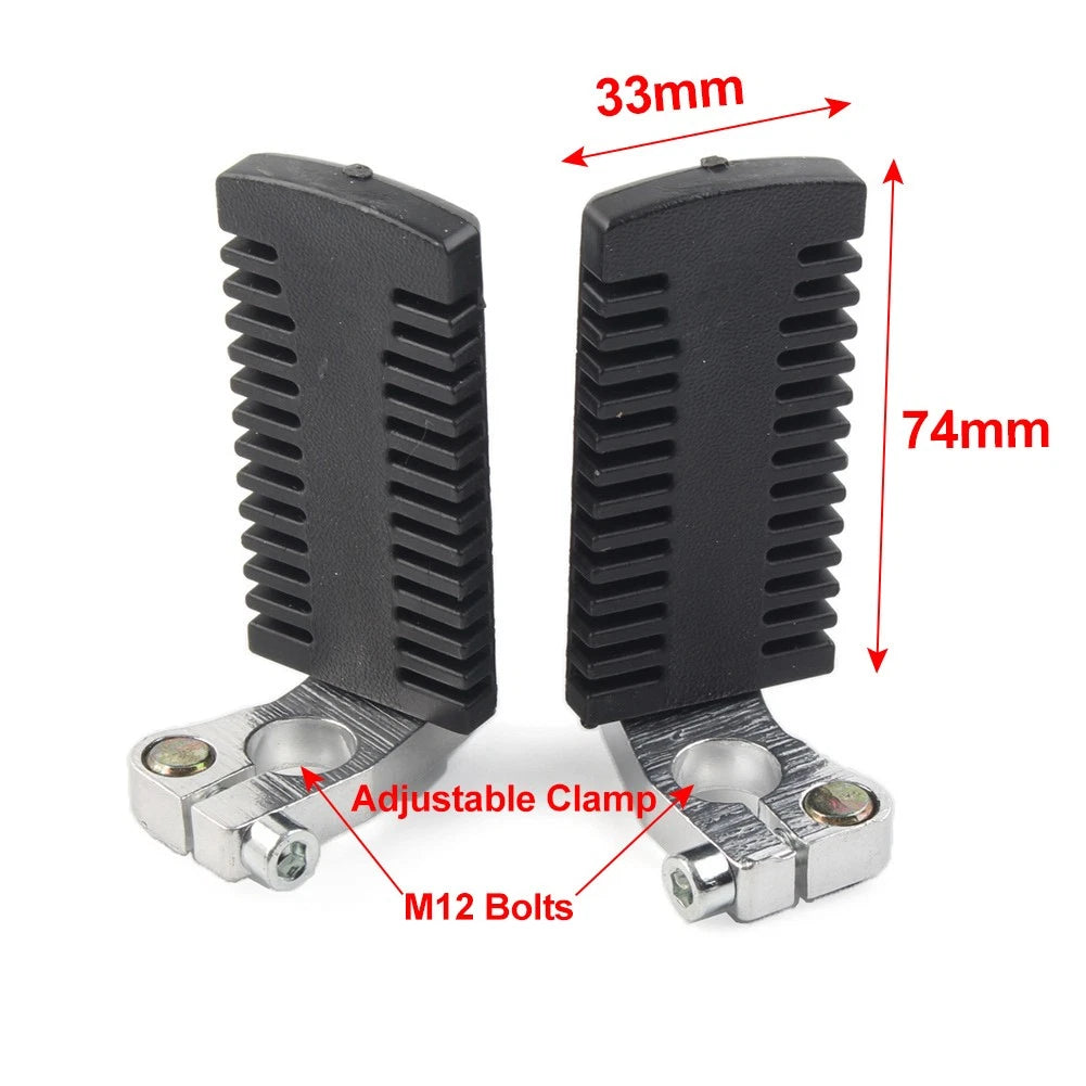 Footrest Pegs Pedal w/Clamp Fit 43cc 47cc 49cc Pocket Dirt Bike Mini Scooter ATV