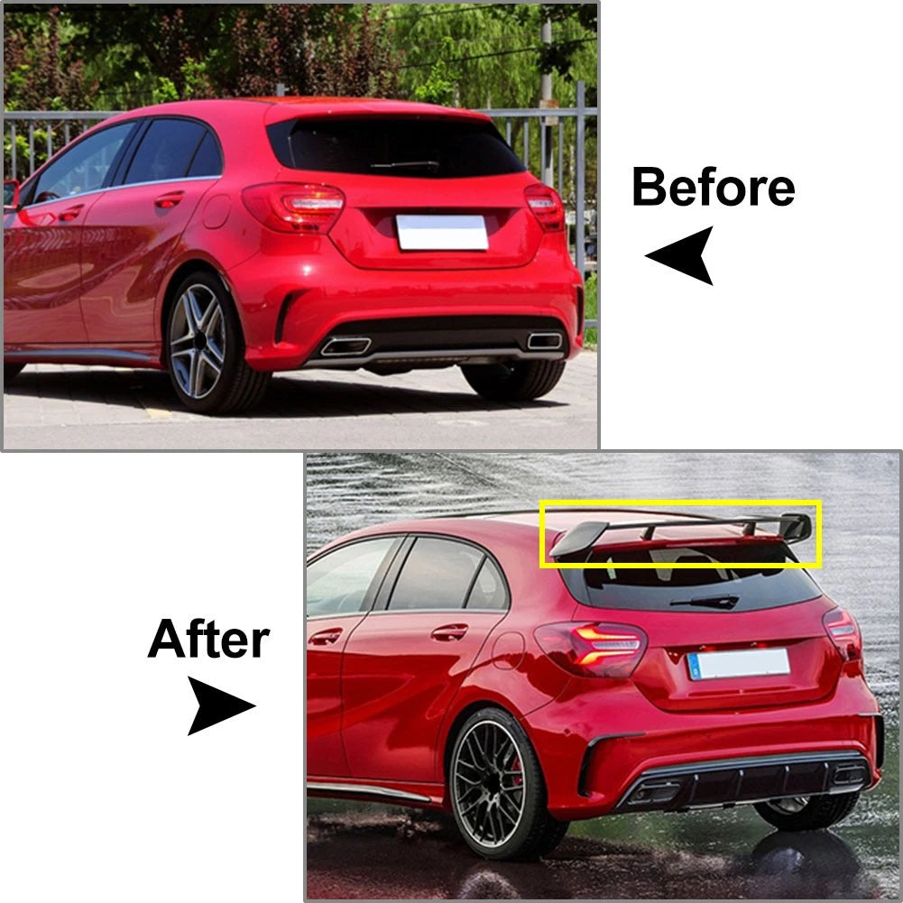 Rear Trunk Spoiler Roof Wing Set For Mercedes Benz A Class W176 A160 A180 13-18