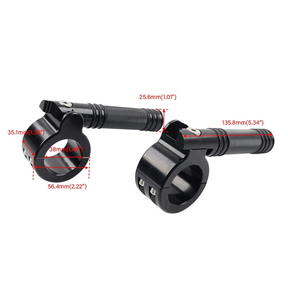 Black Motorcycle 1-1/2" 38MM Engine Crash Bar Highway Footpeg Clamp For Harley