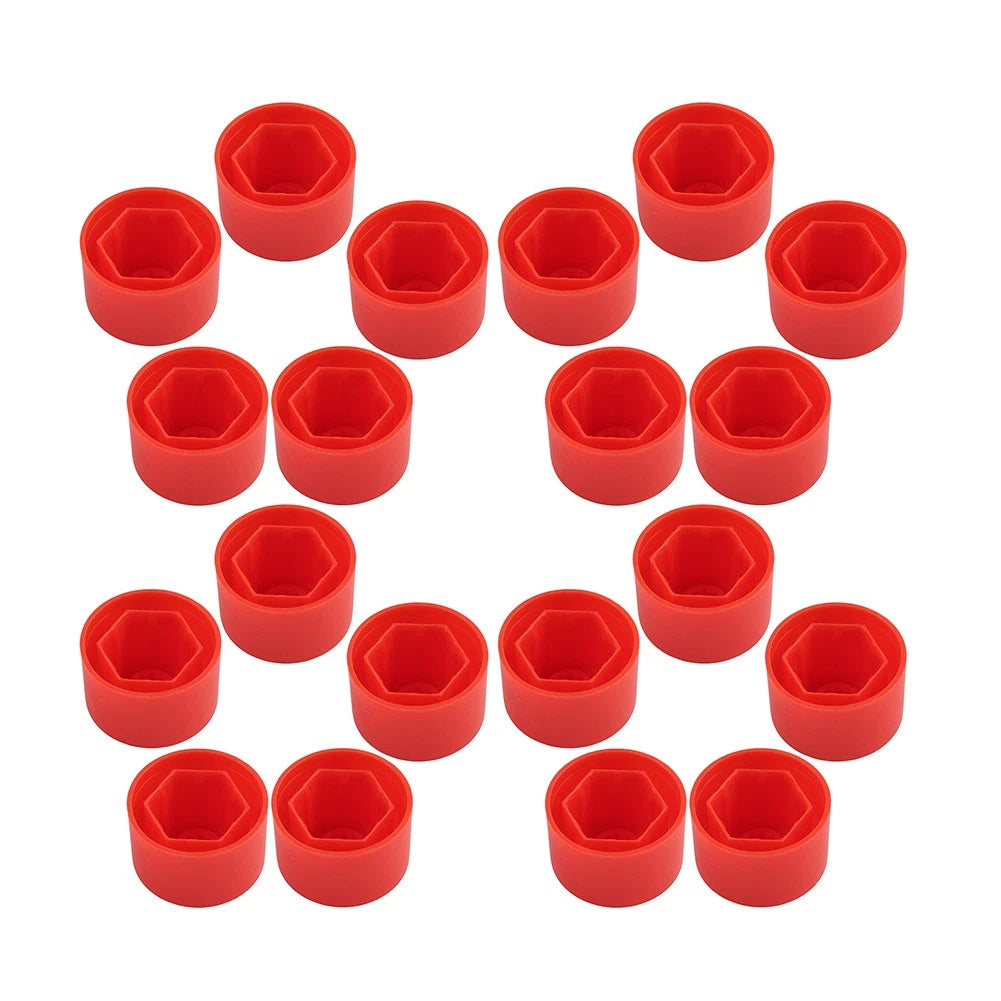 20x 17mm Car Wheel Lug Nut Bolt Cover Caps For Volkswagen Golf Passat Beetle Red