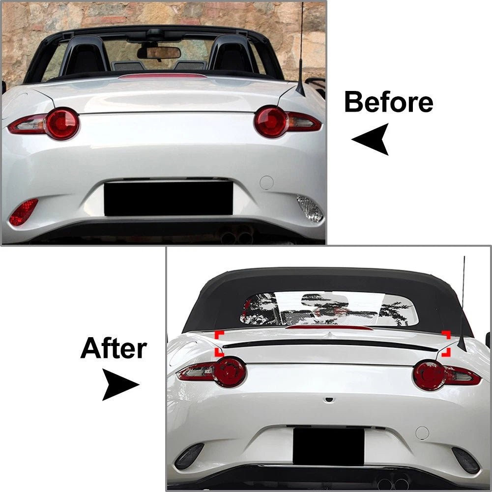 Glossy Black Tail Wing Rear Trunk Spoiler Lip For Mazda MX-5 Miata ND 2016-2024