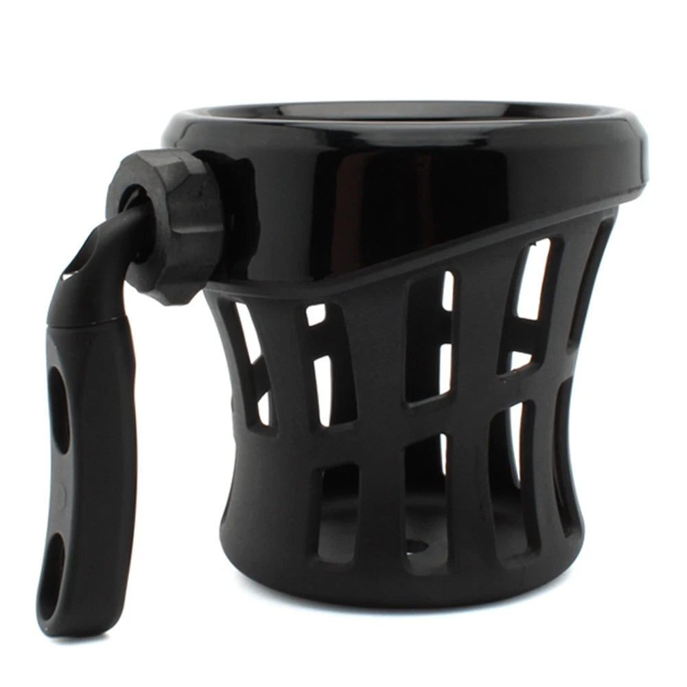 Motorcycle Handlebar Cup Holder Drink W/ Mesh Basket Mount Universal Black