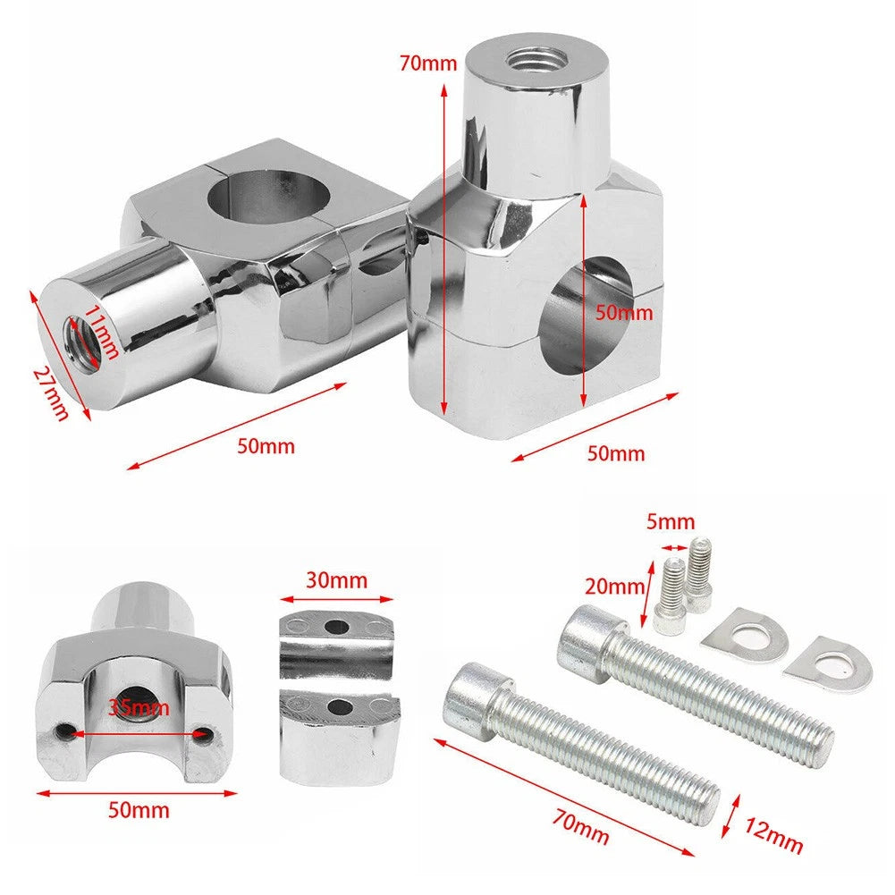 1" Handlebar Handle Bar Adapter Risers Clamp Mounts For Harley for Kawasaki Pair