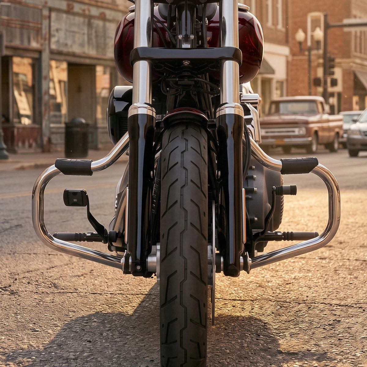 Chrome 1 1/4" Highway Engine Guard Crash Bar For Harley Dyna Glide Fat Bob FXDB