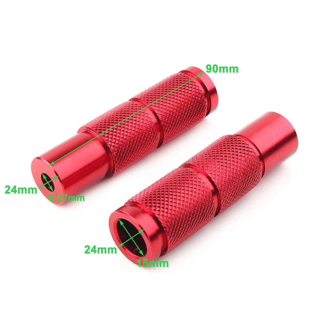 CNC Universal Motorcycle Bike Foot Pegs Footpegs Rear Set Pedals Racing Red