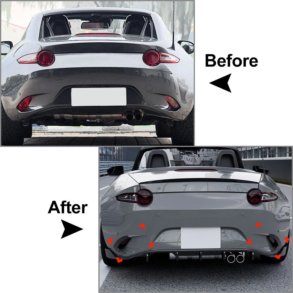 Rear Bumper Side Air Vent Trim For Mazda MX-5 ND Miata 2016-25 Carbon Fiber Blk