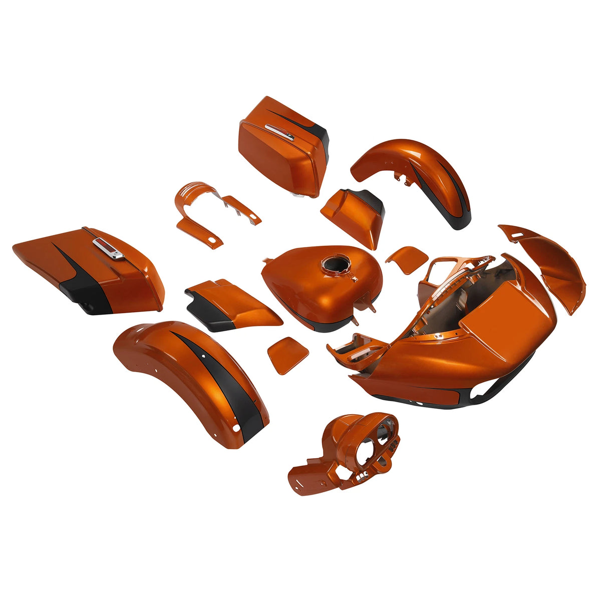 Fairings Body Paint Set For Harley Road Glide 15-Up Scorched Orange/Black Denim