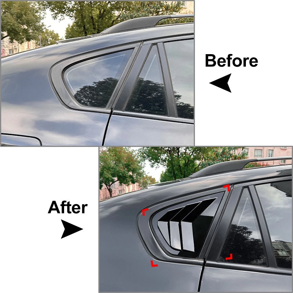 Glossy Black Rear Window Louver Shutter Cover Trim For BMW X6 E71 E72 2008-2014