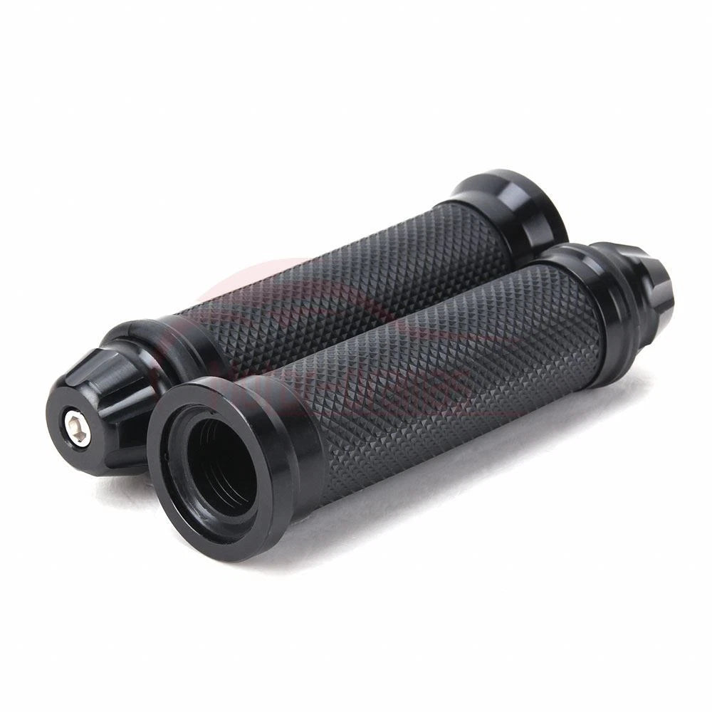 Black Motorcycle Rubber Gel CNC Hand Grips For 7/8" 22mm Handlebar Sports Bike