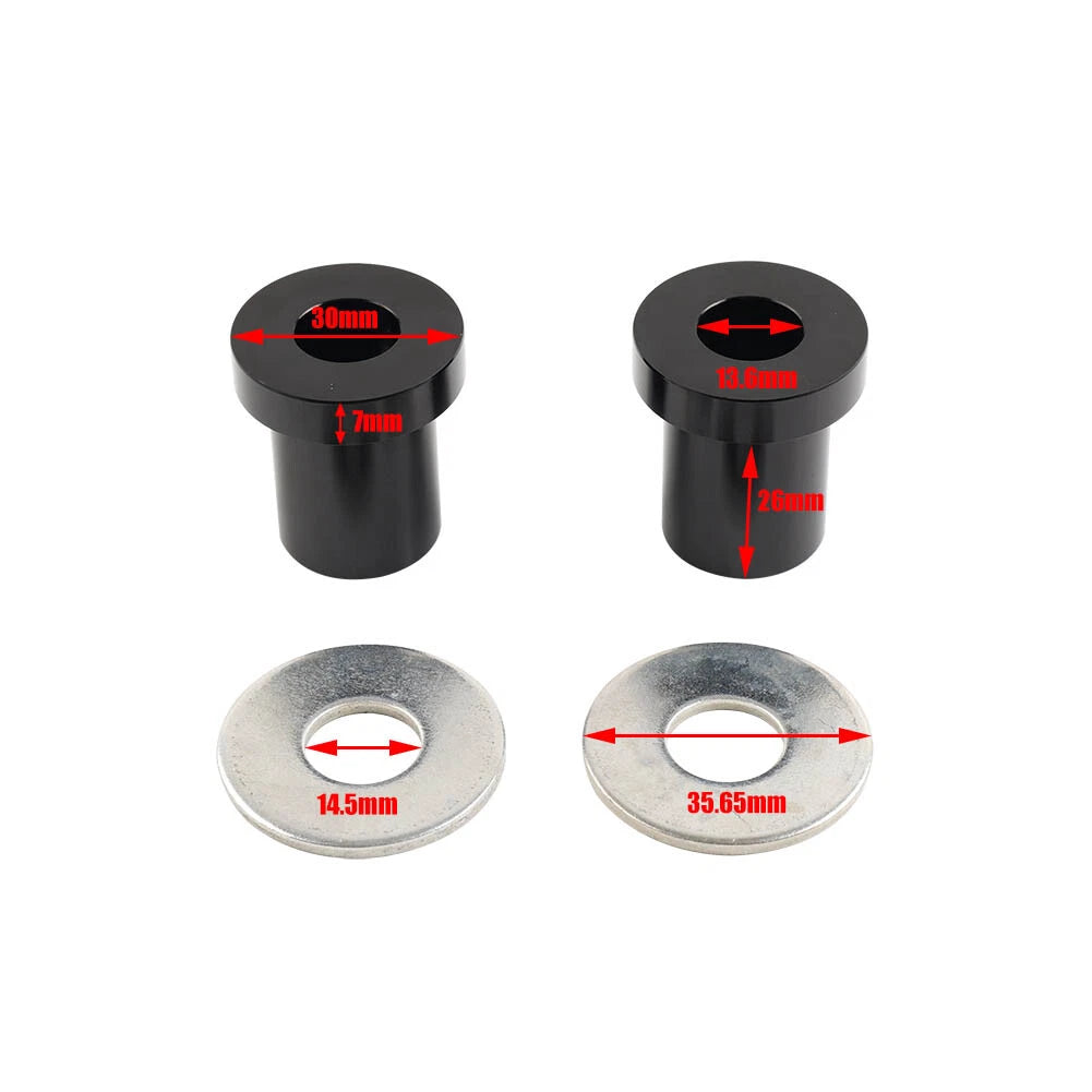 CNC Solid Handlebar Riser Bushings For Harley Touring Road King Softail Black