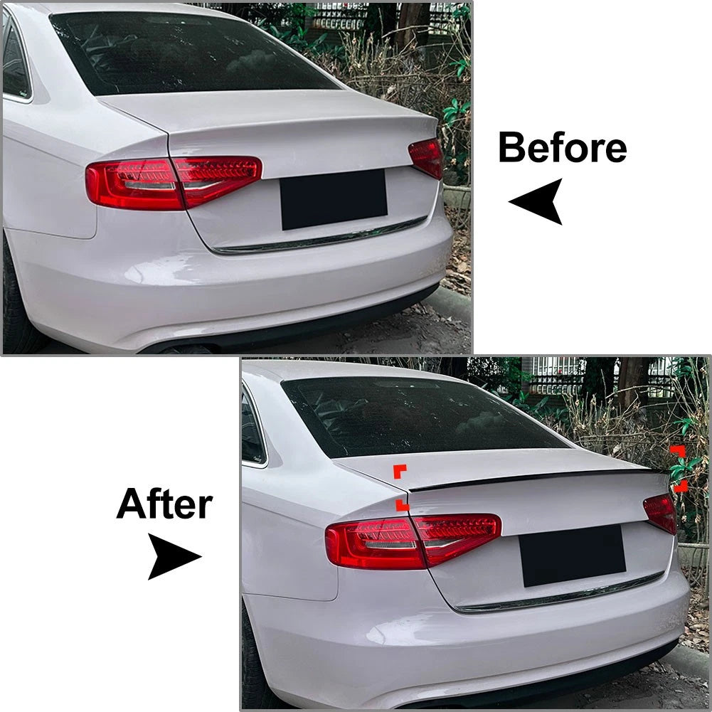 Glossy Black Rear Trunk Lid Spoiler Wing For Audi A4 B8.5 S4 Sedan 2013-2016