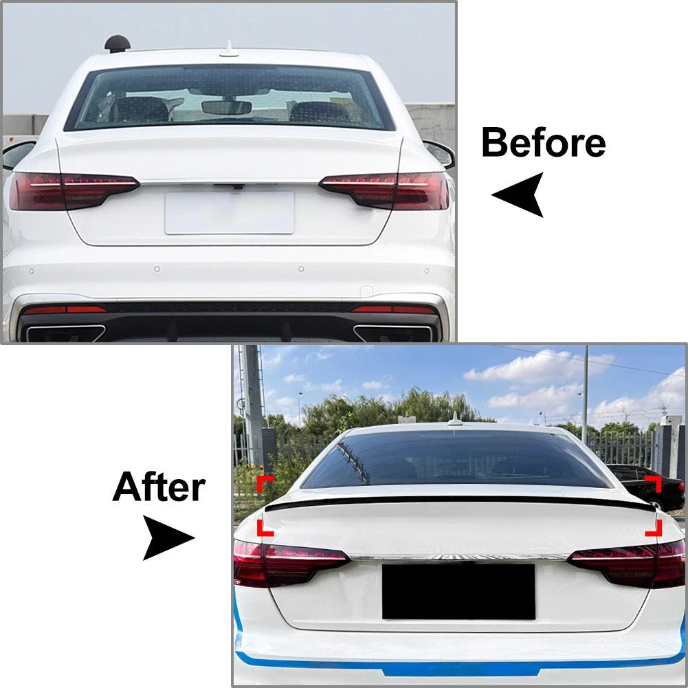 Glossy Rear Trunk Spoiler Wing Rear Trunk Lip Spoiler For Audi A4 B9 S4 2017-24