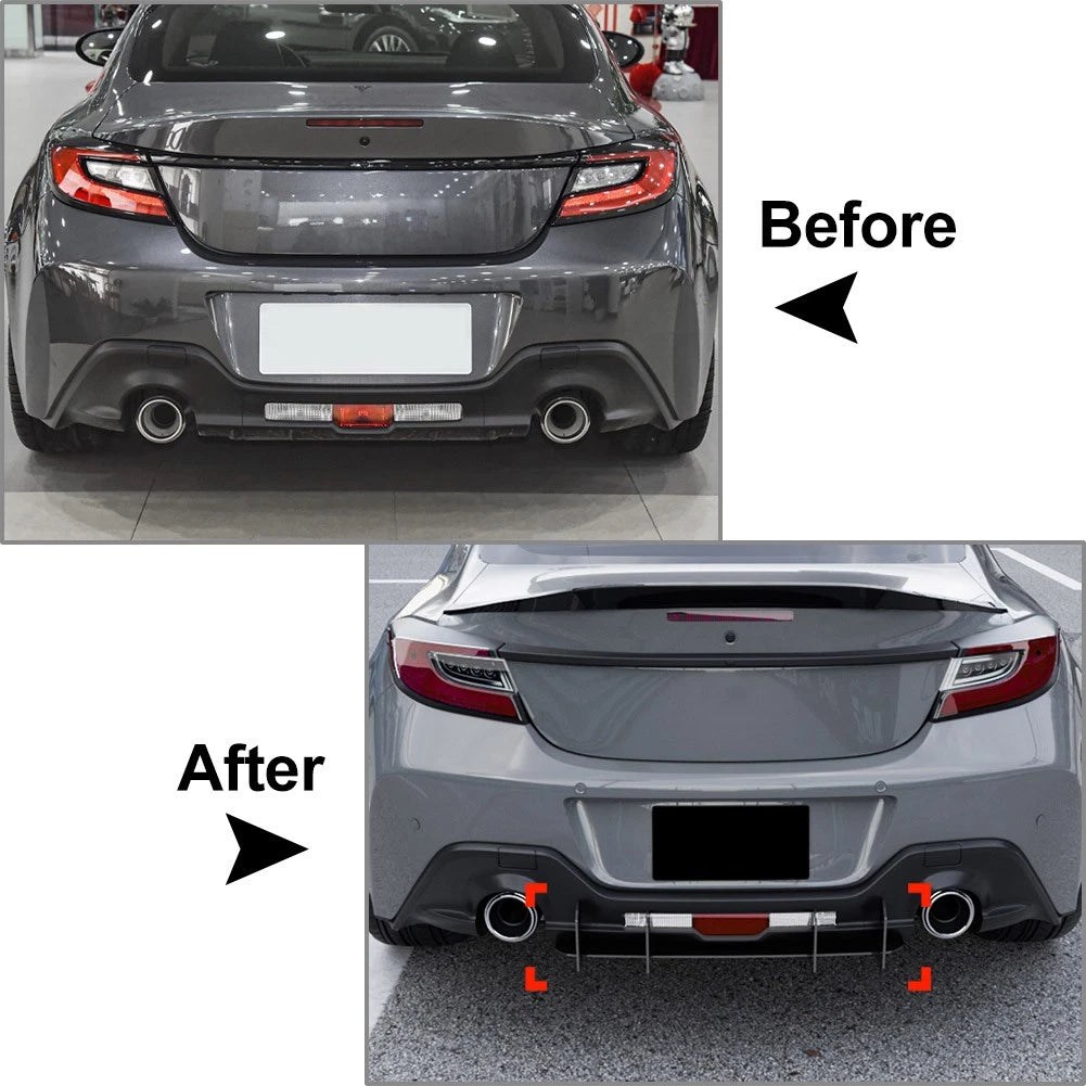 Rear Bumper Diffuser Lip Kit For Toyota GR86 For Subaru BRZ 2022-2024