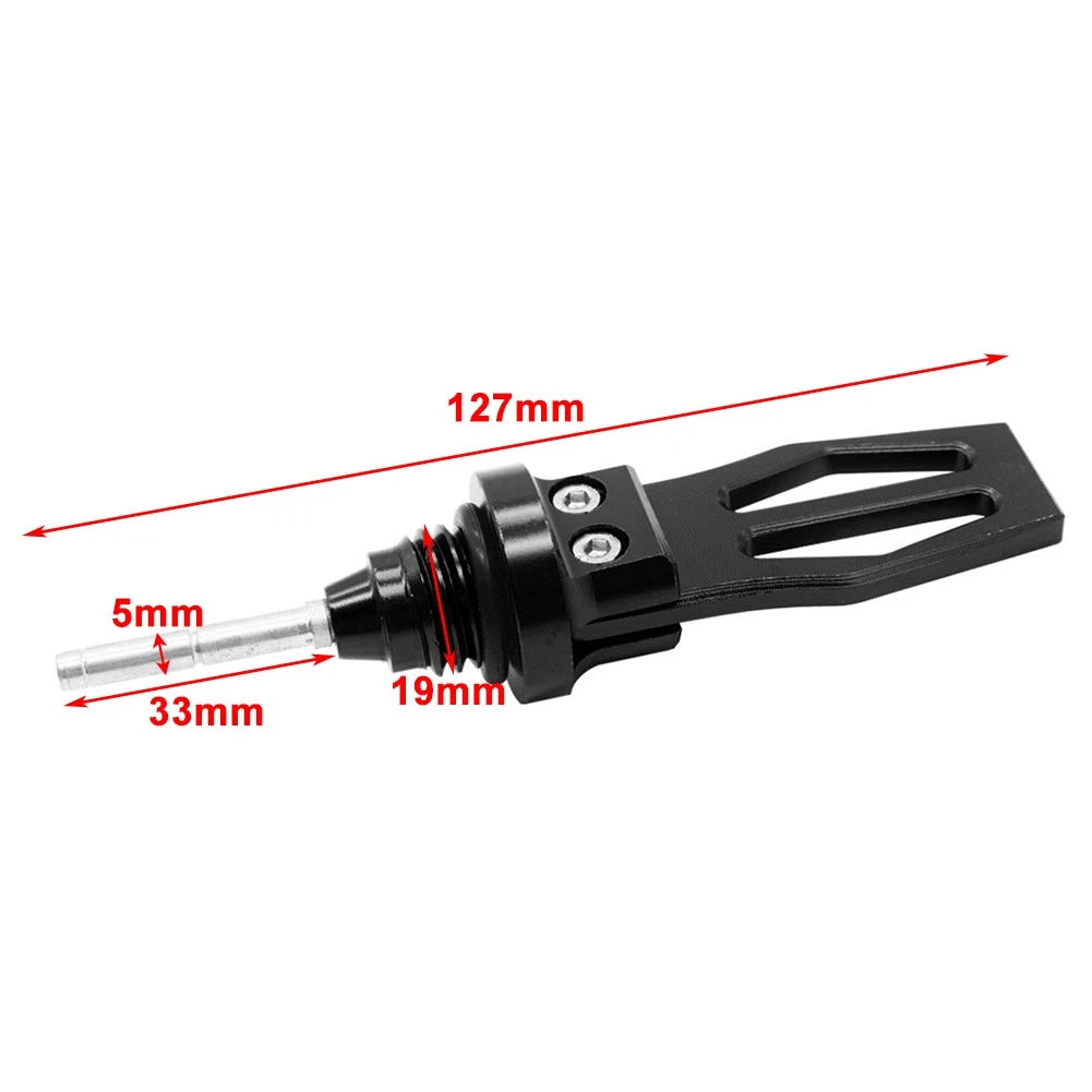 Motorcycle Engine Oil Dipstick Cap Plug CNC Crankcase Oil Level Gauge Silver