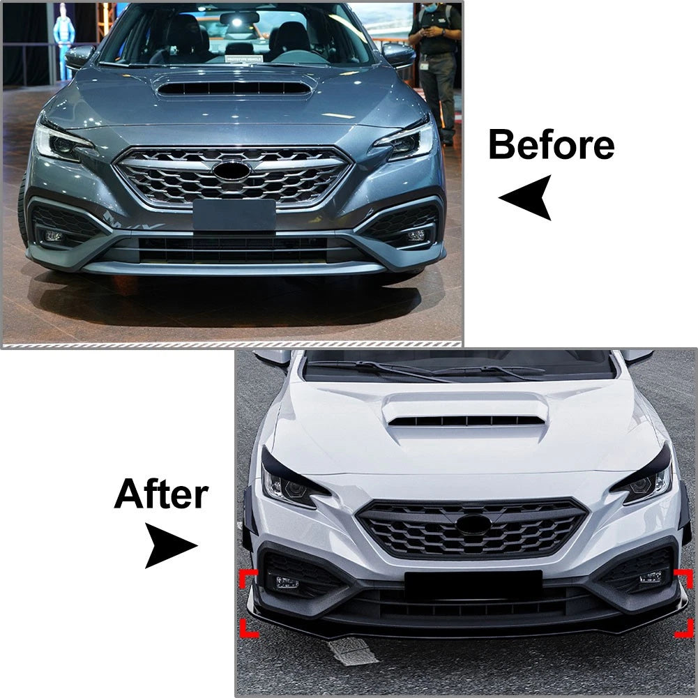 Glossy Front Bumper Lip Spoiler Lower Splitter For Subaru WRX STI VB 2022-2025