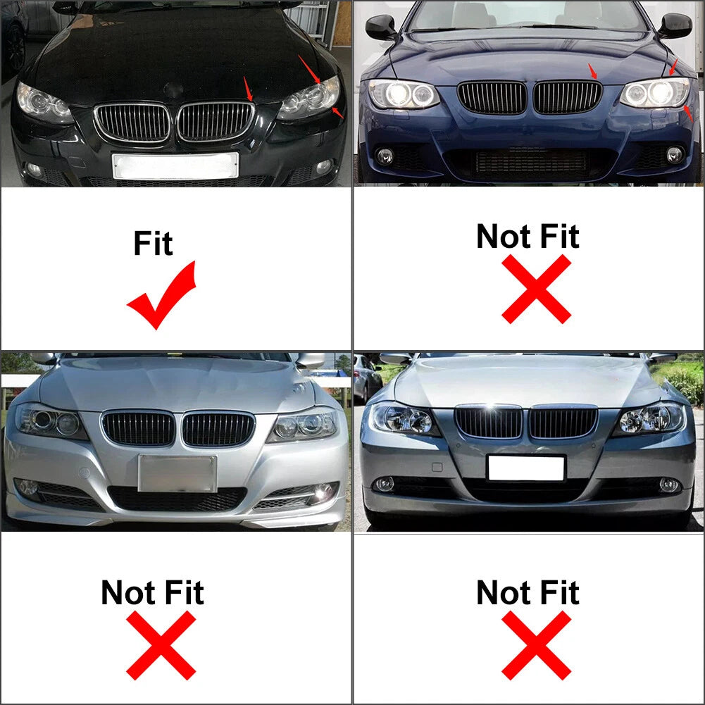 2PCS Front Kidney Grill Diamond Grille For BMW 3 Series E92 2006-10 E93 2007-10
