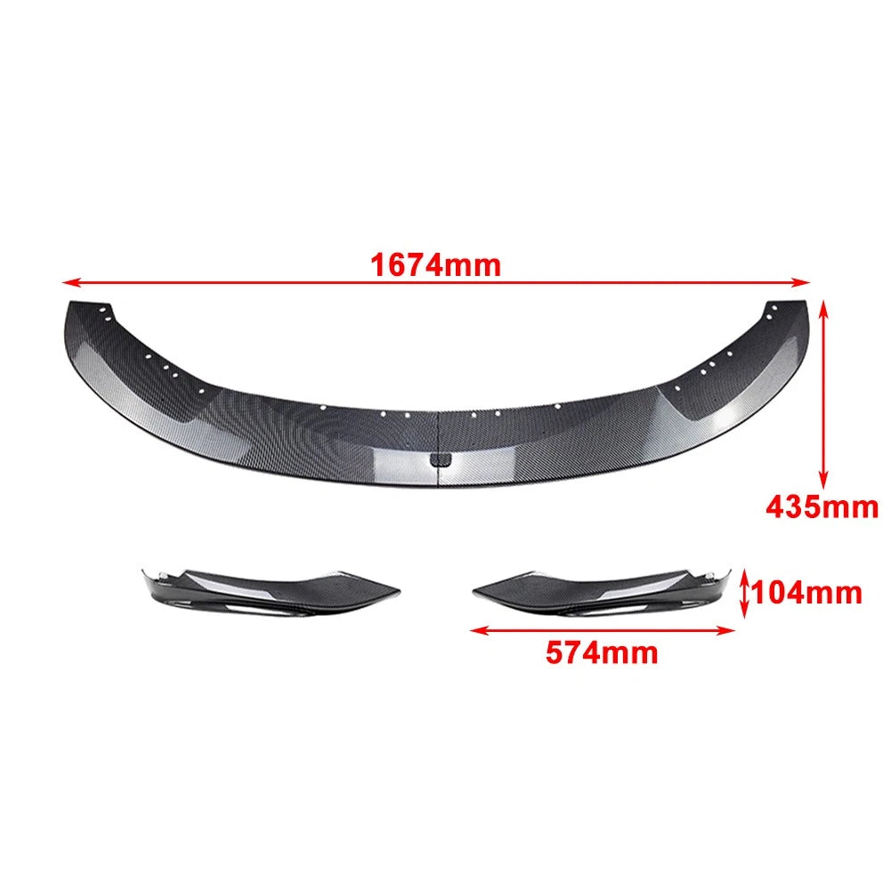 Front Bumper Lip Spoiler + Side Splitter Canards Cover Body Kit For BMW 4 Series