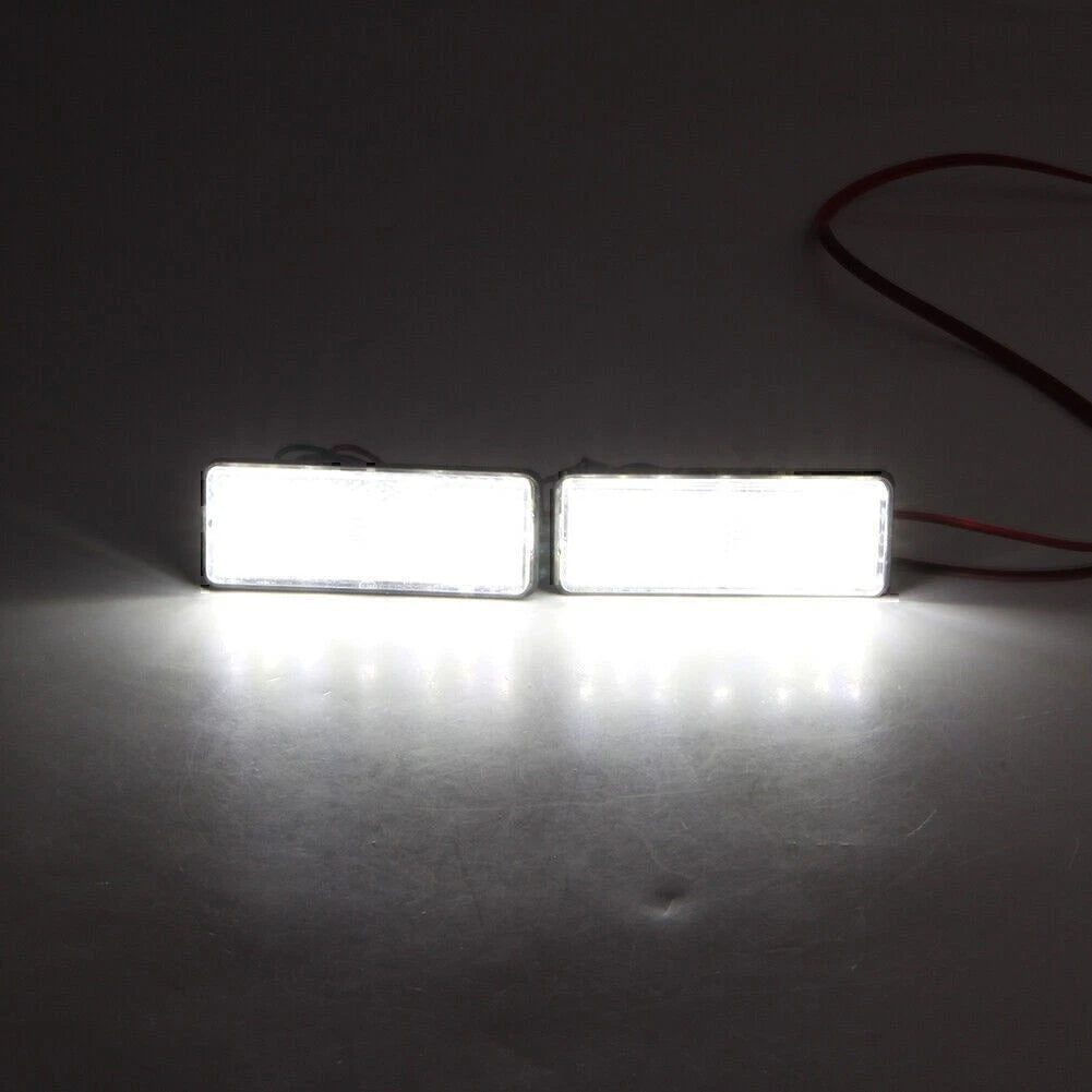 ABS Plastic 2 x Universal Rectangle Reflector Turn Signal Tail Brake Light