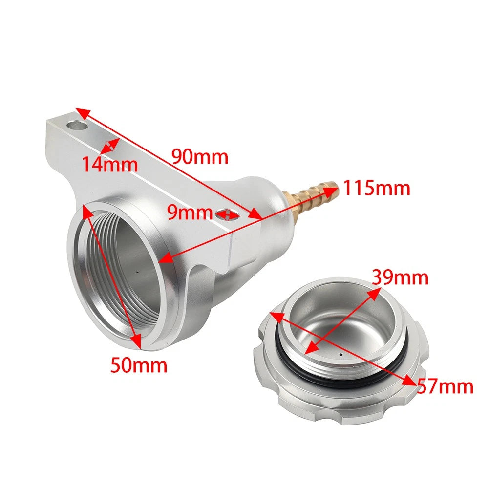 Silver Upgraded Billet Hydraulic Clutch Reservoir w/O-Ring Universal Application