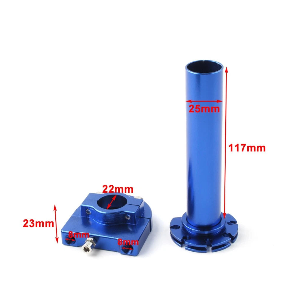 7/8" Turn Twist Throttle Handle Bar Throttle Tube For Motorcycle Universal Blue