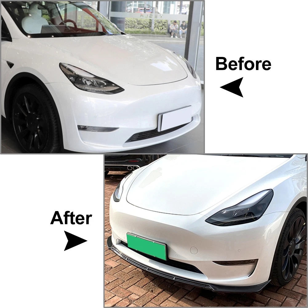 US 1Pcs Car Front Bumper Lip Chin Spoiler Splitter For Tesla Model Y 2020-22