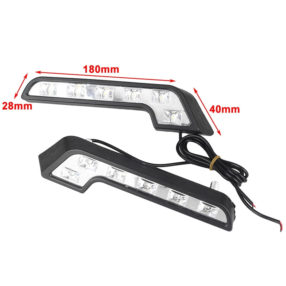 2x L-Shape Euro 6-LED Daytime Running Lights DRL Universal for Mercedes-Benz Car