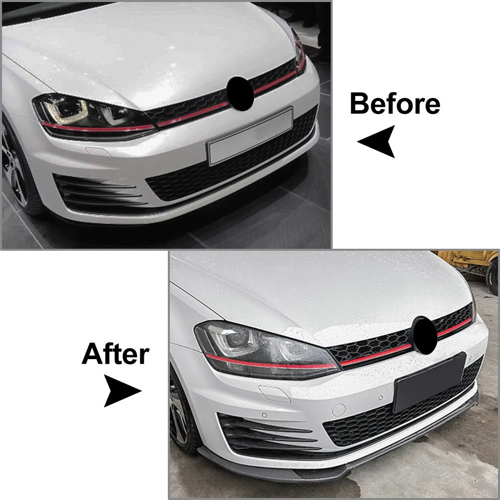 Front Bumper Splitter Spoiler Lip For Volkswagen Golf MK7 R R-Line 2014-2020