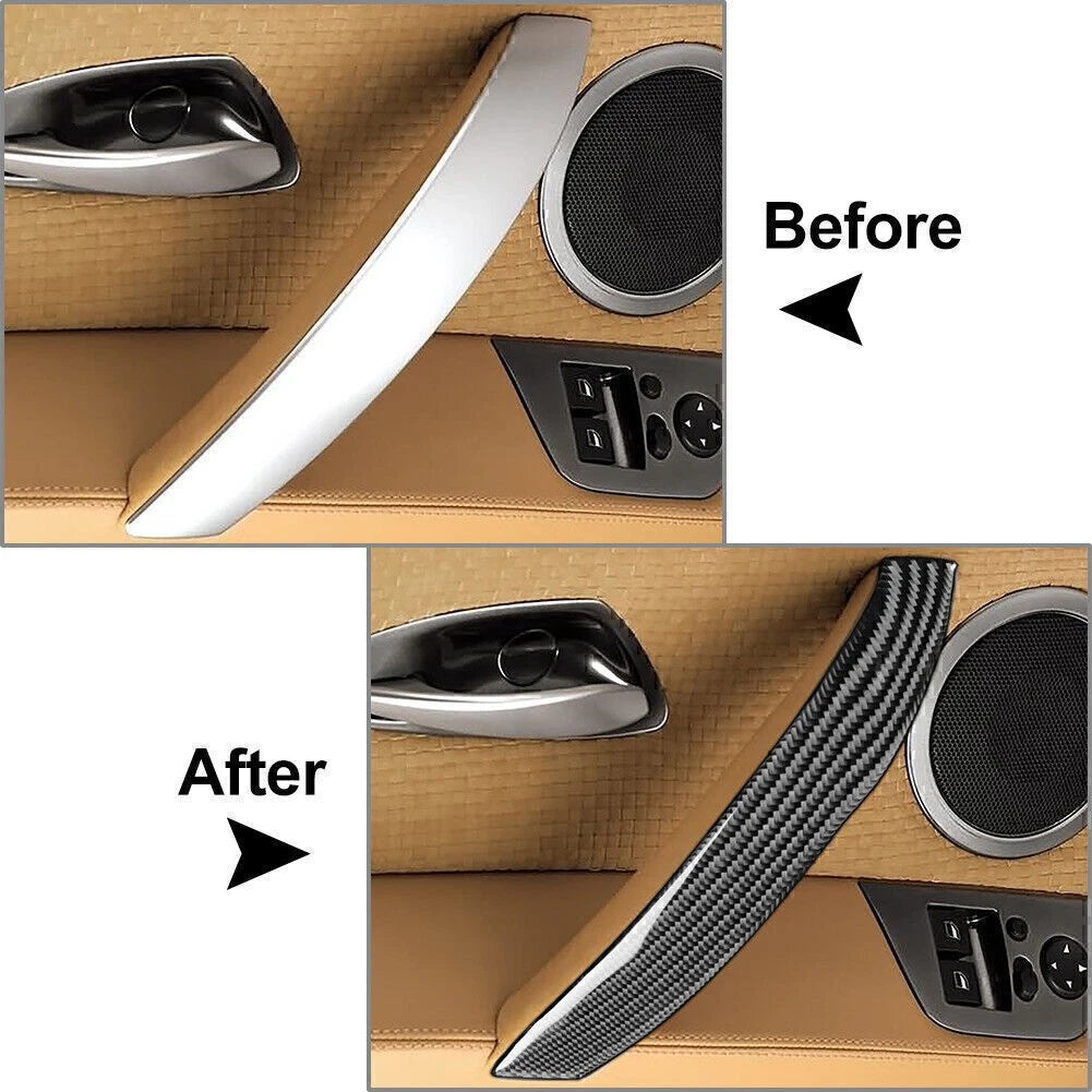 2 Pcs Carbon Fiber Interior Door Handle Strip Cover For BMW Z4 E85 2003-2008 US