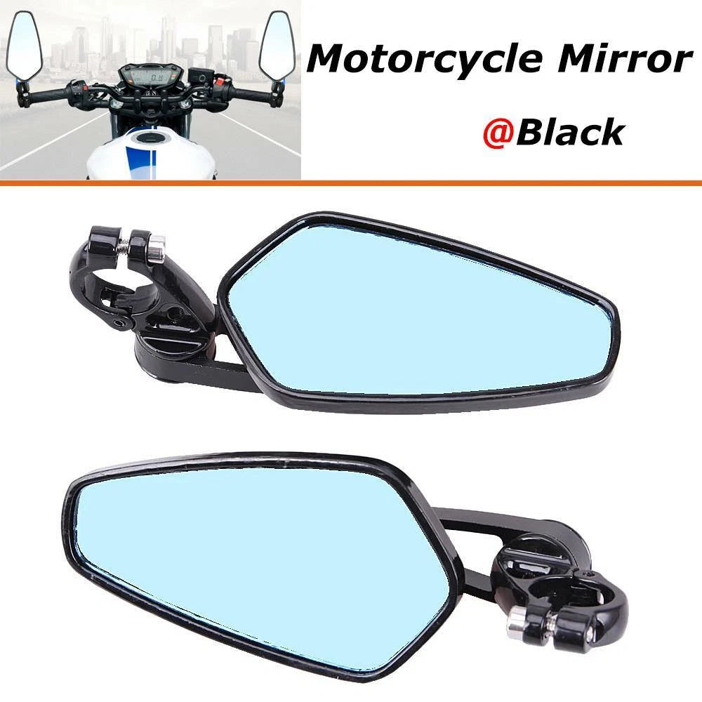 7/8" Motorcycle Handle Bar End Rearview Side Mirrors For Yamaha Honda Suzuki