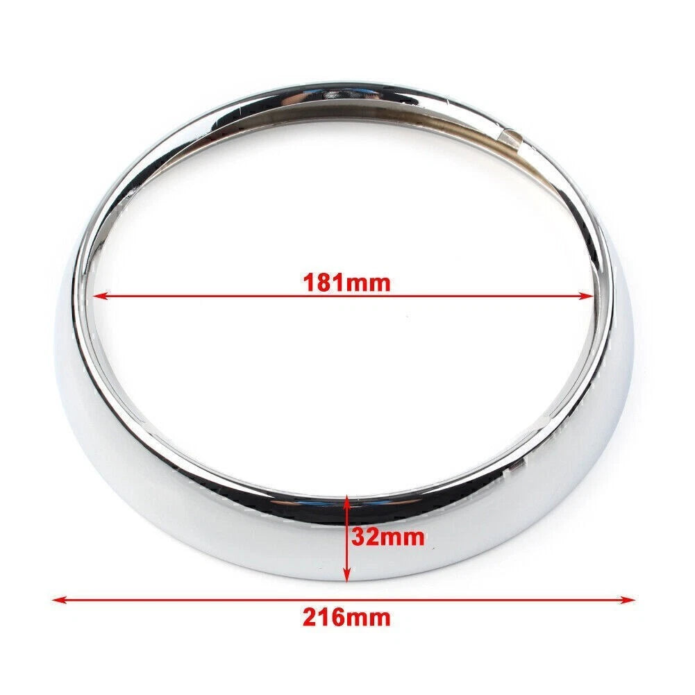 1 Pcs 7" Chrome Head Light Headlamp Trim Ring Cover Fit Harley Touring Road King