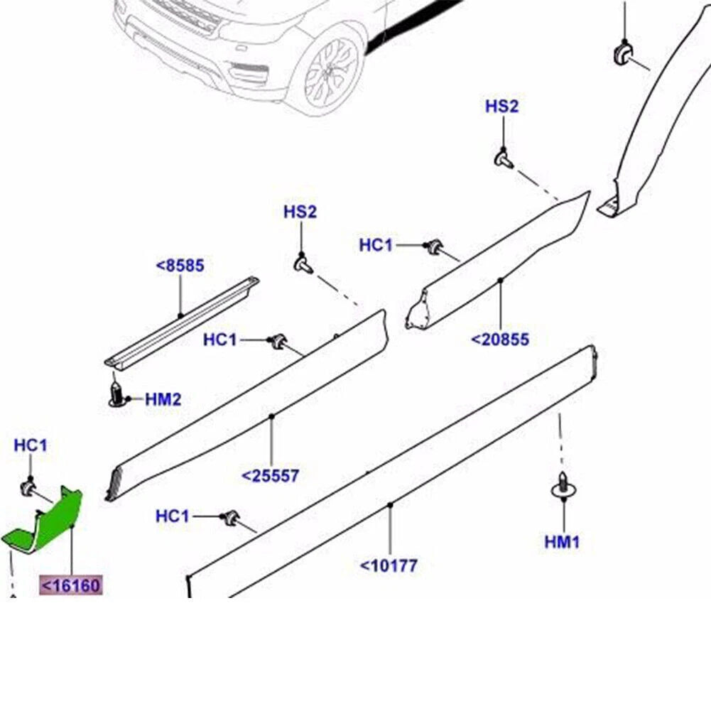 Right Lower Fender Side Corner Proector Molding For Range Rover Sport 2014-2017