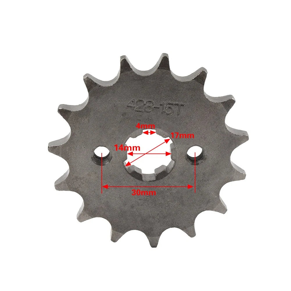 428 Chain 17mm 17T Front Sprocket For 110CC 125CC ATV Pit Dirt Quad Bike