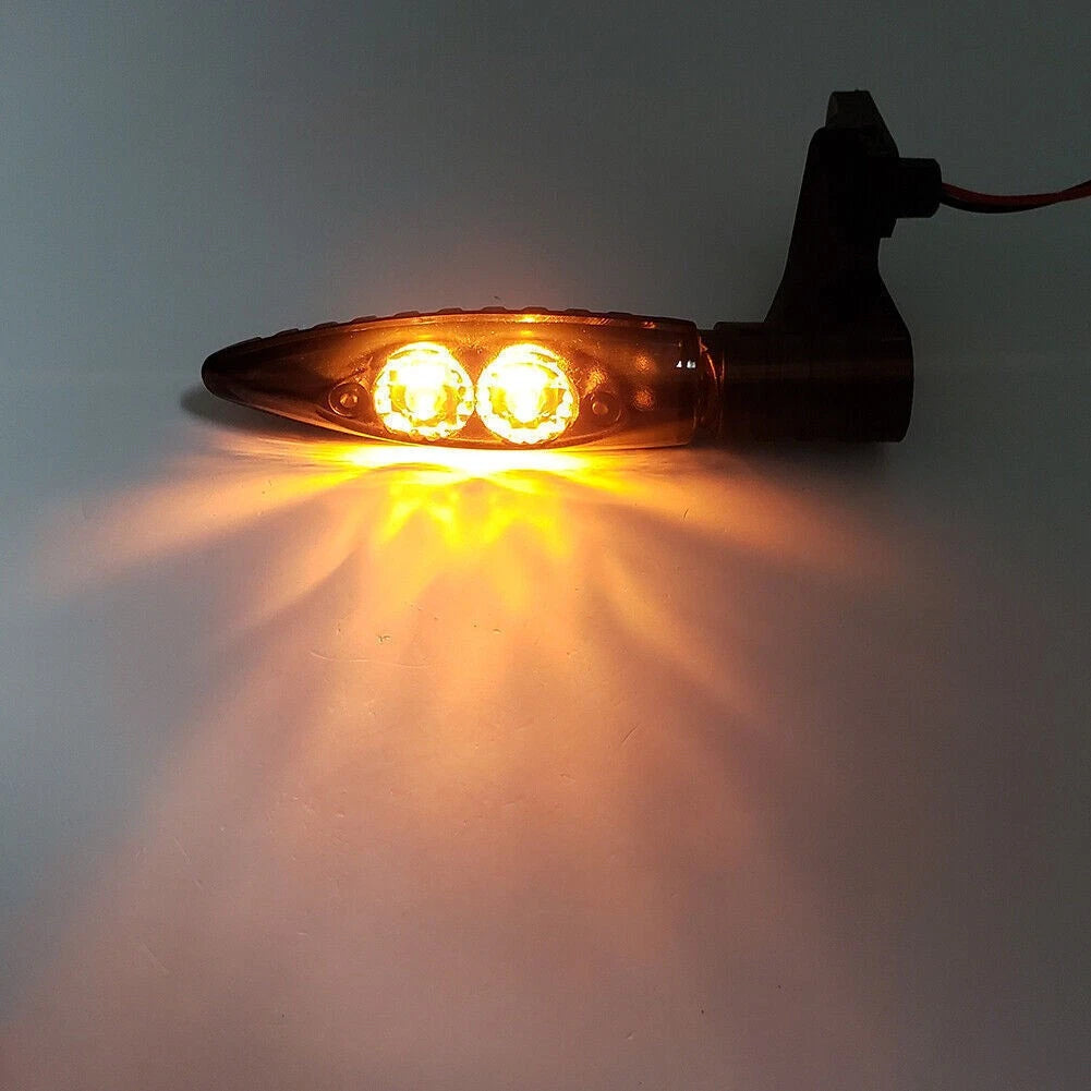 2x Amber LED Rear Turning Signal Blinker Light for BMW F800 GS/R/S R1200 clear