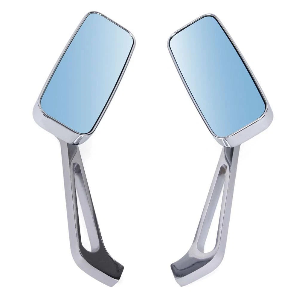 Rectangle Motorcycle Mirrors For Harley Softail Sportster Cruiser Bobber Chopper