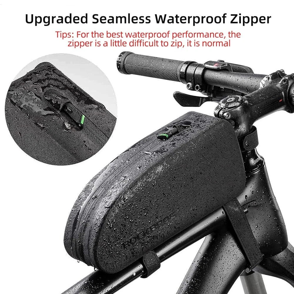 Bicycle Cycling Bike MTB Front Frame Bag Waterproof Top Tube Bag Pouch Black