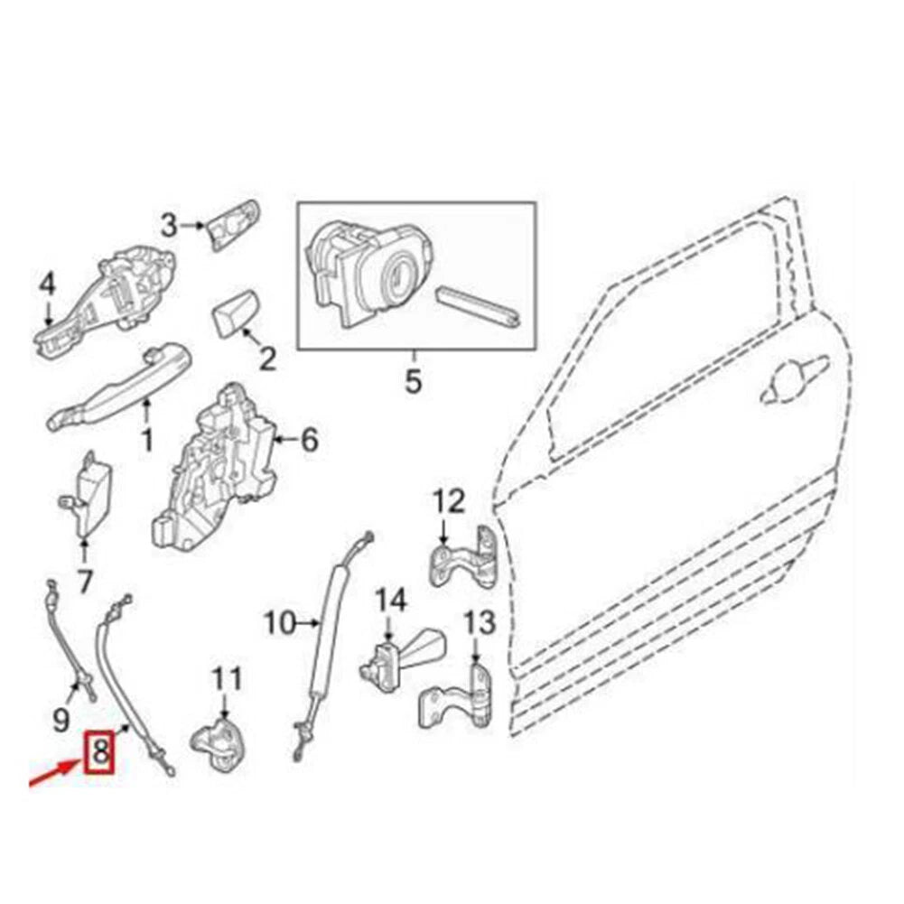 Front Door Lock Cable For Land Rover Range Rover Evoque 2012-2019 LR025409