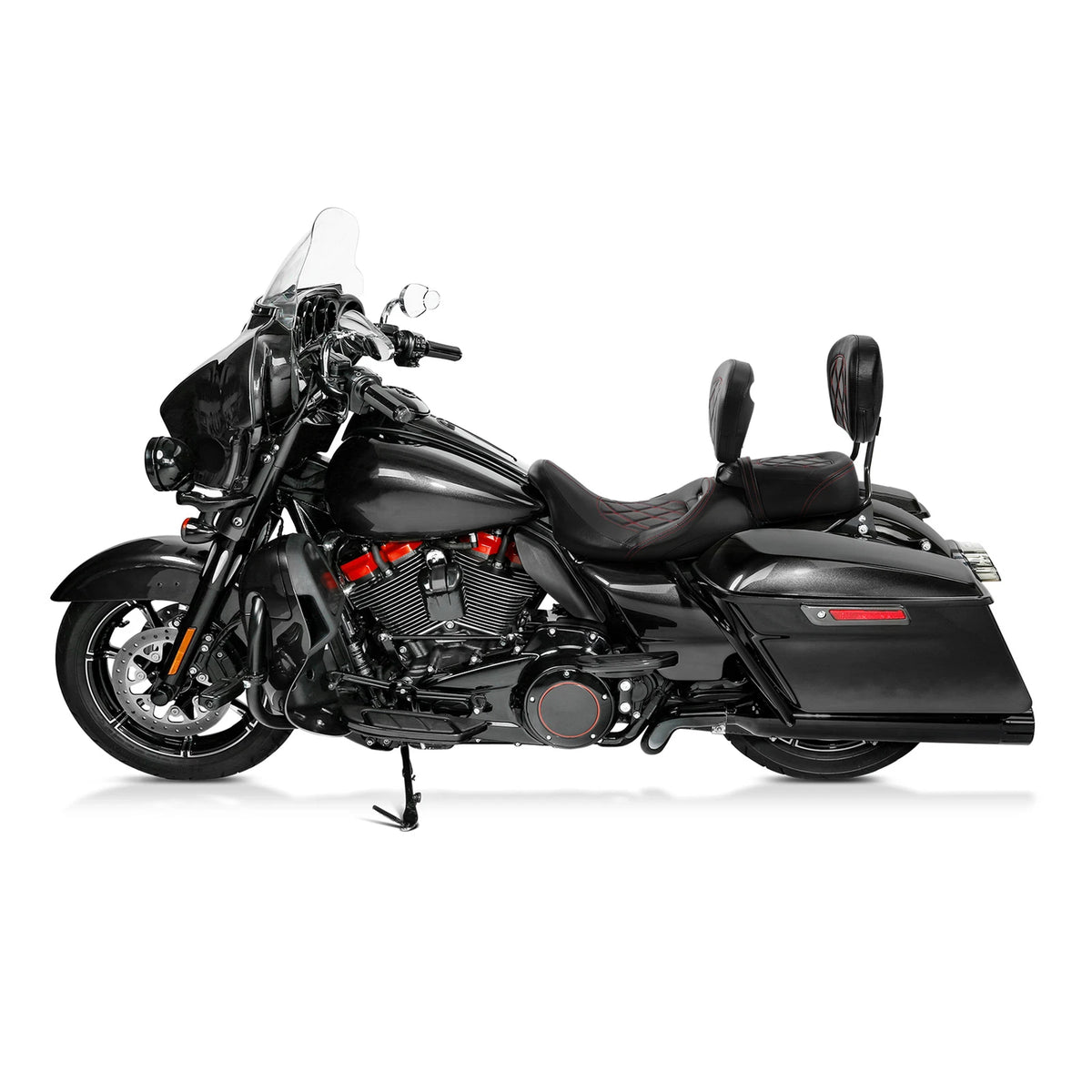 Driver & Passenger Seats Backrest Fit For Harley Electra Glide 2009-23 Black Red