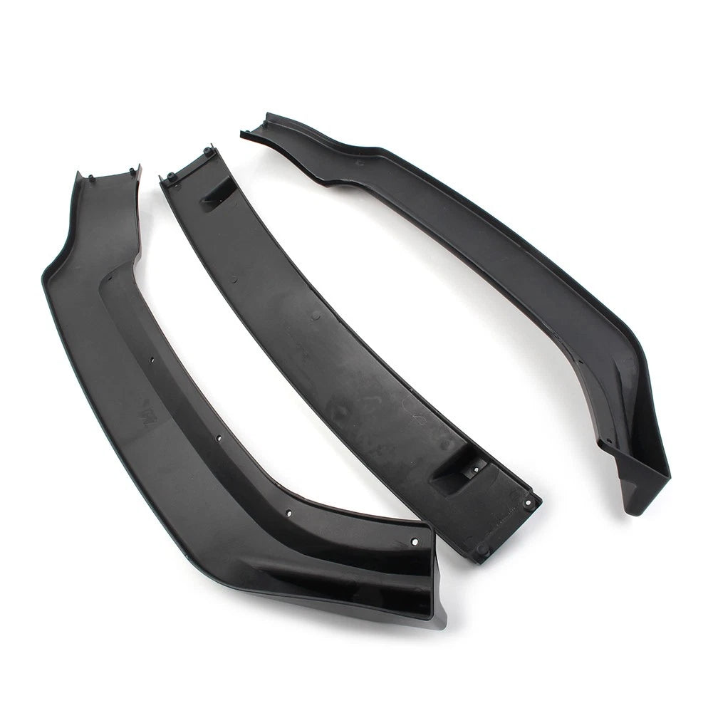 US 3pcs/set Front Bumper Lip Spoiler Kit For Audi A4 2017-2018 Glossy Black