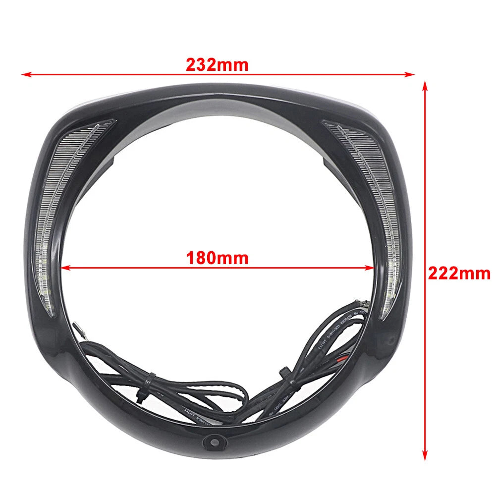 LED Headlight Headlamp Bezel Visor Trim Ring Fit For Harley Touring 2014+ Chrome