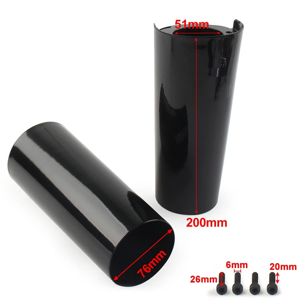 2x +2" Smooth Fork Tube Slider Covers Cowbells For Harley Electra Tri Glide FLHX