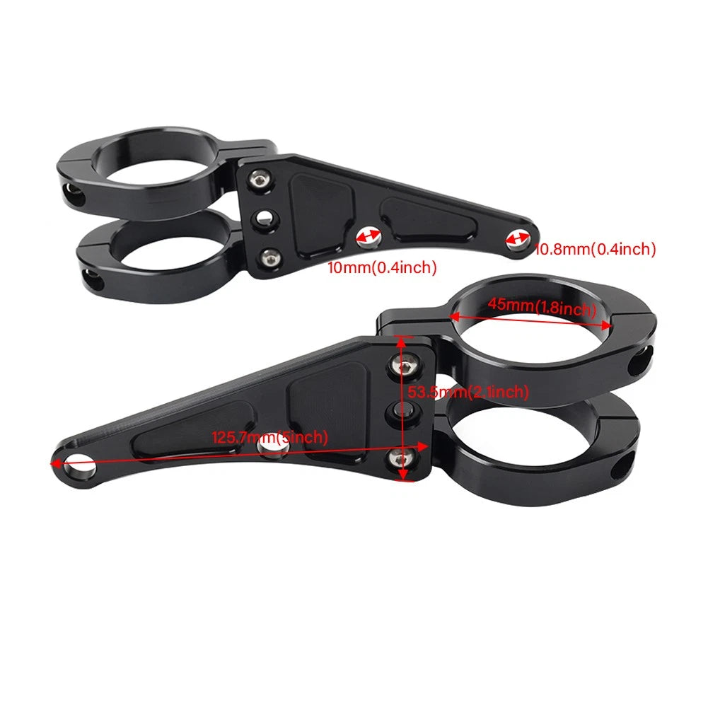 45MM Motorcycle Headlight Bracket Mount Clamp Fork Tube Holder For Harley