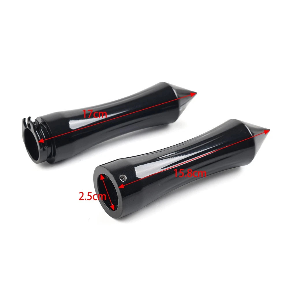 1" Spike Handlebar Grips With Throttle For Harley For Honda For Kawasaki Chrome