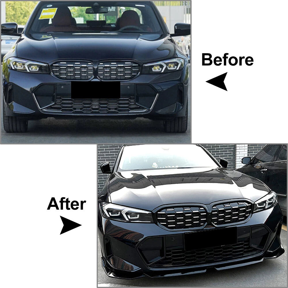 Front Bumper Lip Spoiler Carbon For BMW 3 Series G20 LCI M Sport 320i 325i 2023+
