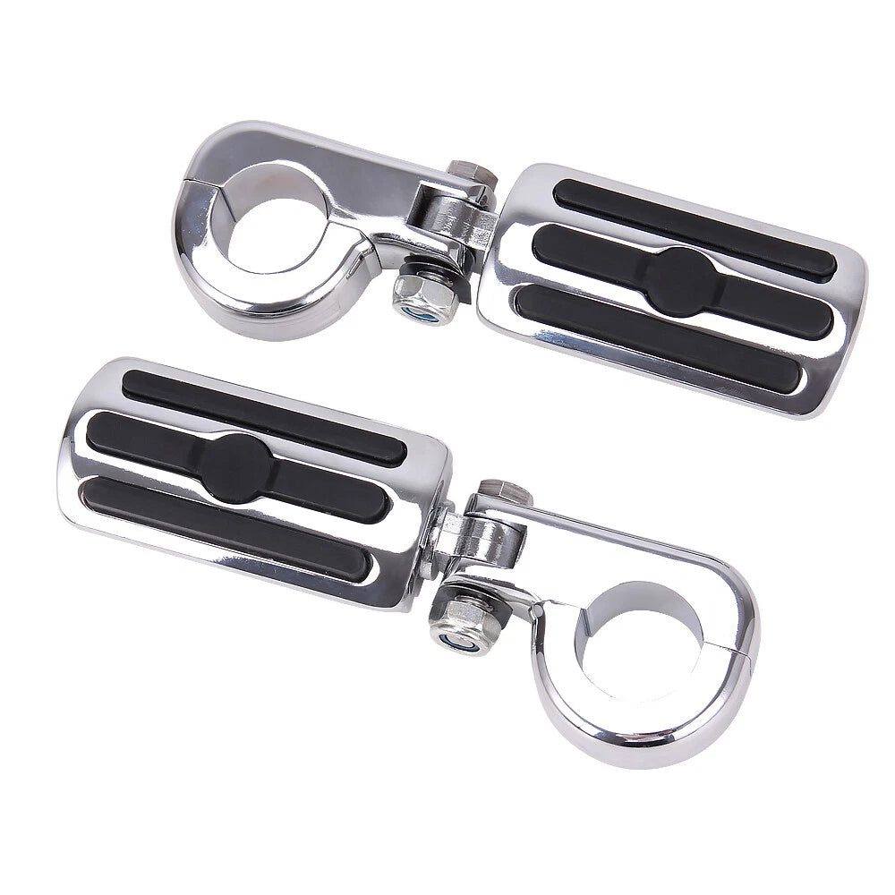 Chrome Highway Foot Pegs For Harley Road King Electra Street Glide 1-1/4" Bar US