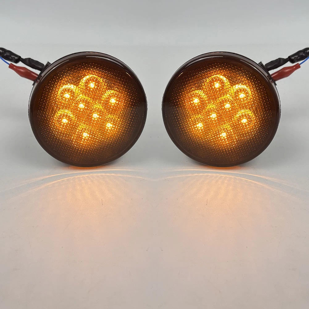 Front Grill Indicator Parking Lights Signal Lights For Jeep Wrangler JK 2007-17