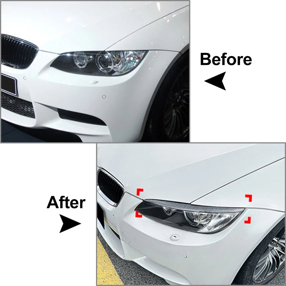 2x Headlight Eyebrow Cover Trim For BMW 3 Series E92 E93 2 Door Couple M3 05-13