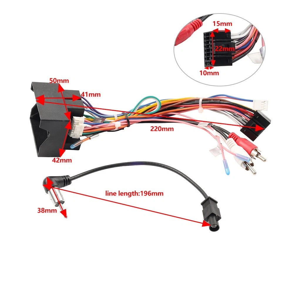 16Pin Stereo Radio Wiring Harness Power Cable For BMW 3 Series E90 X1 E84