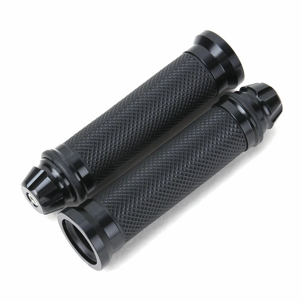 Black Motorcycle Hand Grips Rubber Gel 7/8" For Honda Suzuki Kawasaki Yamaha